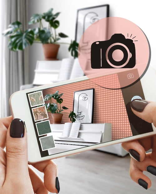 ESTAhome behang geblokt motief terracotta roze - 50 x 900 cm - 131296 - vtwonen shop