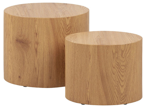 BRAM Salontafel Gubbio - 48 x 33cm - Eiken - Set van 2