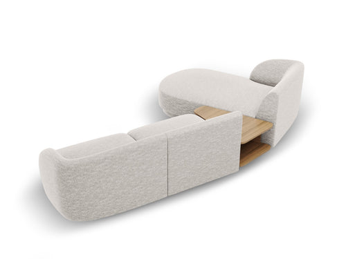 Micadoni linker modulaire bank Miley 3-zits, chenille, lichtgrijs - 178x303x70cm
