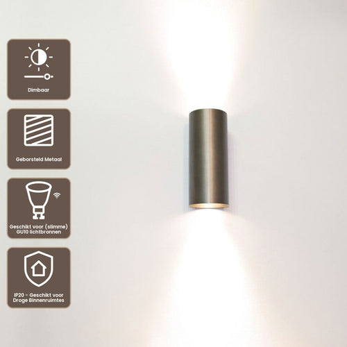 Artdelight Wandlamp Roulo 2 - Gun Metal
