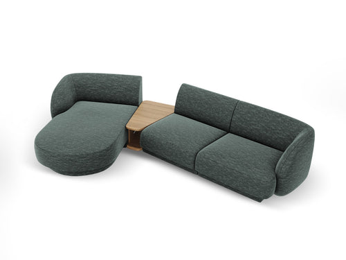 Micadoni linker modulaire bank Miley 3-zits, chenille, olie - 178x303x70cm