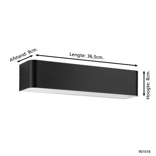 EGLO wandlamp Sania 4 - led - 36,5 cm - zwart/wit - vtwonen shop