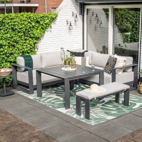 Garden Impressions lounge dining tafel Malakka donker grijs 111,5x111,5 cm - vtwonen shop