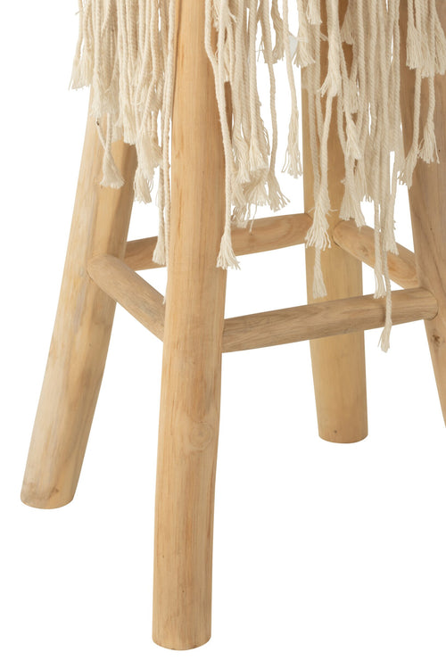 J-Line stoel Fringes Macrame - hout - wit