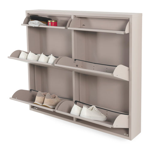 Spinder Design schoenenkast Billy 6 - Silky Taupe - 8 paar schoenen - vtwonen shop