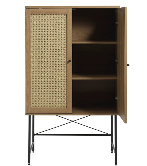 Rebellenclub Wandkast Berley - Eiken met Rattan - vtwonen shop