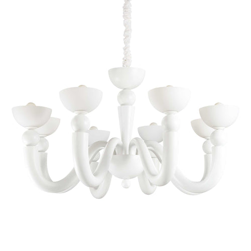 Ideal Lux Bon Bon - 8-lichts multi-arm kroonluchter, witte afwerking, E14