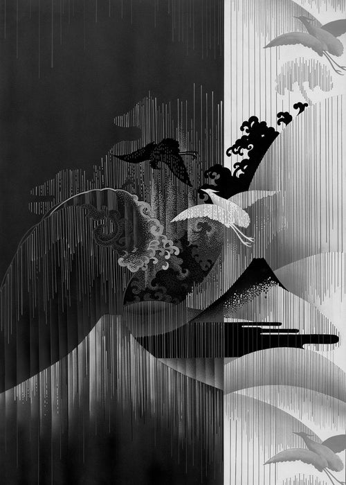 Sanders & Sanders fotobehang kunst zwart wit - 200 x 280 cm - 611973 - vtwonen shop