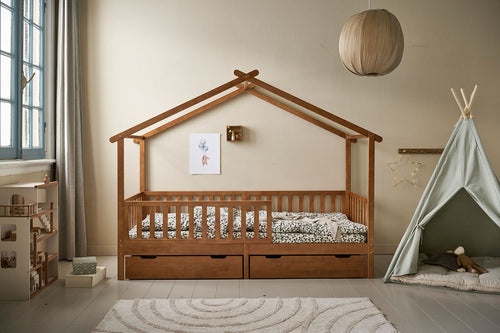 Petite Amélie Huisbed Maison - Peuterbed 90x200 cm - Bedhuisje - Walnoot - vtwonen shop