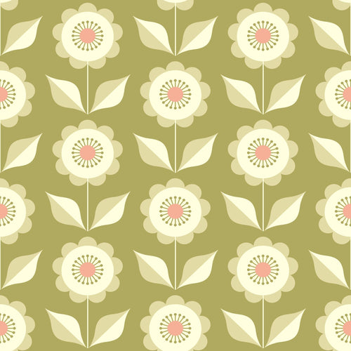 ESTAhome behang bloemen groen - 50 x 900 cm - 131864
