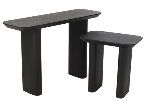 J-Line console Large Fineer - hout - zwart - vtwonen shop