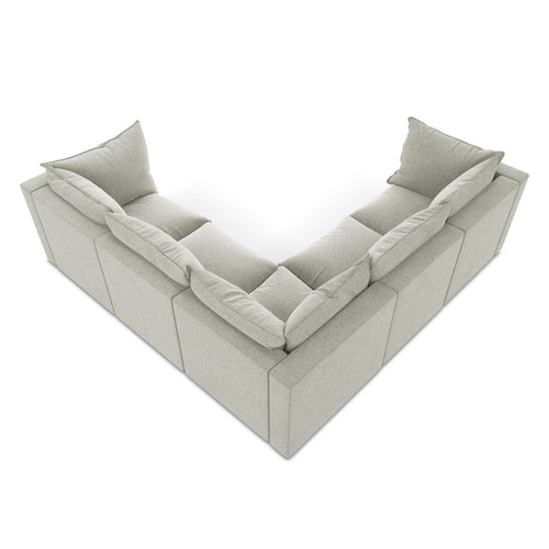 LaMiaSofa Modulaire hoekbank Ravenna - velours - lichtgrijs - 255x255x77