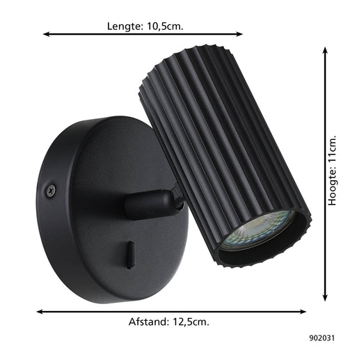 EGLO wandlamp Portillo - gu10 - 11 cm - zwart