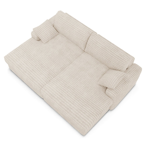 Premium Interiors - Sofa PLUM - xxl ribfluweel crème 260cm