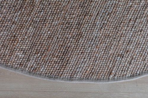 Interieur05 Rond Wollen Vloerkleed Lichtbruin Vik - 200 x 200 cm - vtwonen shop