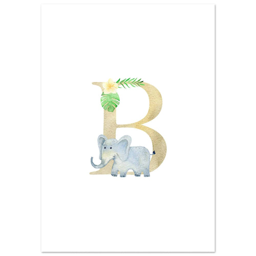 Artfulprints Poster Letter B kindernaam   - 50x70 cm - Meerkleurig