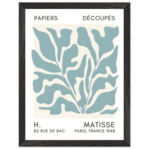Artfulprints Poster met Lijst Matisse – Seabed shapes turquoise   - 30x40 cm - Turquoise