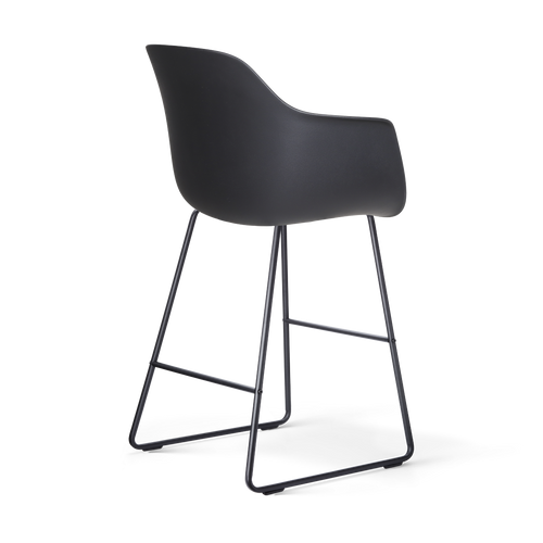 Nolon Nino-Liz barkruk zwart met warm oker zitkussen - zwart onderstel - 65 cm