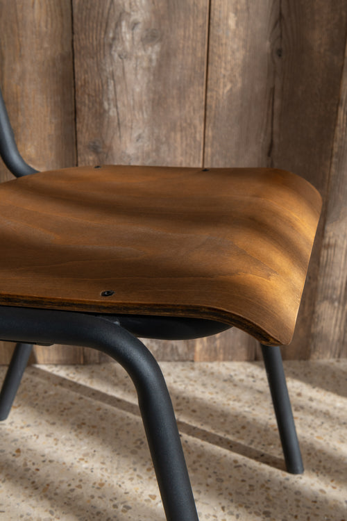 J-Line stoel - hout/metaal - bruin - vtwonen shop