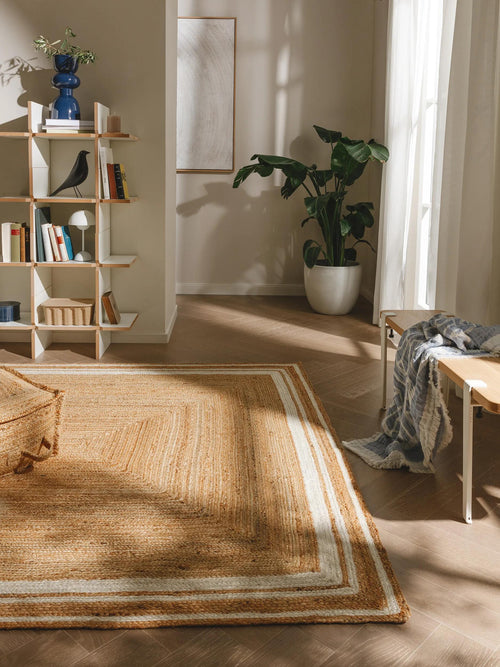 benuta jute vloerkleed Jutta - wit - 200x300 cm