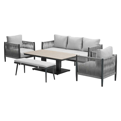 Garden Impressions loungeset Tavira - Brugge grey sand - 5-delig - vtwonen shop