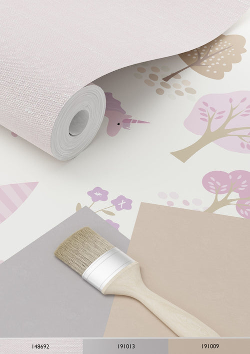 ESTAhome behang unicorns lila paars - 53 cm x 10.05 m - 139504