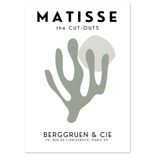 Artfulprints Poster met Lijst Matisse – Bloom cuts   - A4 21x29.7 cm - Grijs