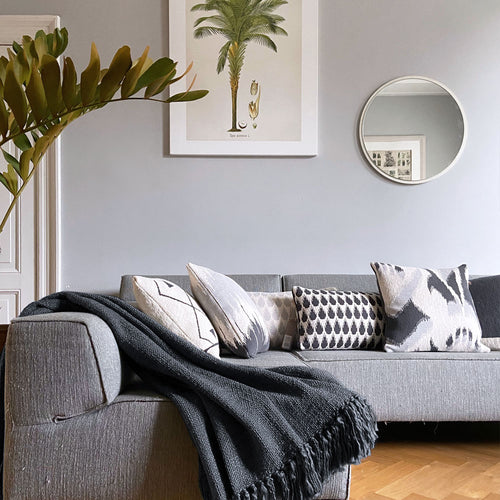 Malagoon kussen Botanic mini - antraciet - 35x60cm 100% organisch katoen