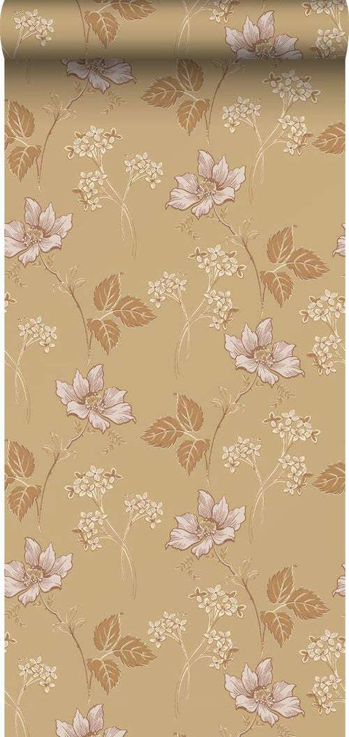 Borastapeter behang bloemen geel - 53 cm x 10.05 m - 660836 - vtwonen shop