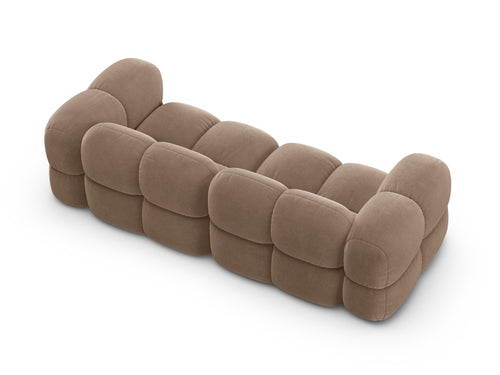 Cosmopolitan Design Bank Loretto 4-zits, flueel donkerbeige - 100x250x68cm