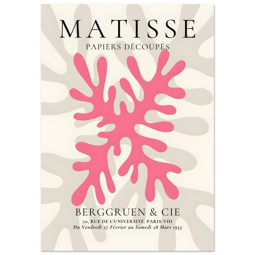 Artfulprints Poster met Lijst Matisse – Pink coral   - 70x100 cm - Roze