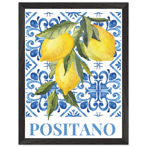 Artfulprints Poster met Lijst Fruits - Lemon tree in Positano   - 30x40 cm - Meerkleurig