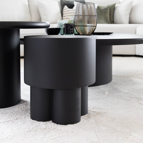 Atmooz bijzettafel Lenno - zwart - Ø 35 x H 40 cm