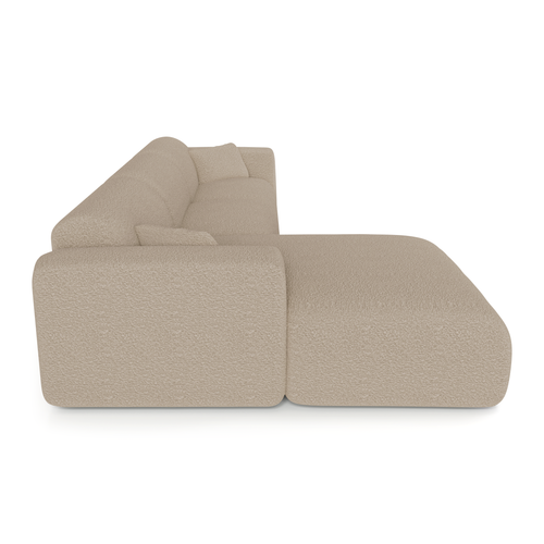 Sia Home - Hoekbank links, uitklapbaar MYRA - bouclé-stof mol 299cm