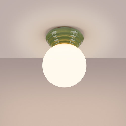 Sollux Lighting Plafondlamp ZORI groen IP44 - 12x16x12cm