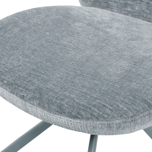 WOOOD eetkamerstoelen Femke - Chenille - Blauw - Set van 2