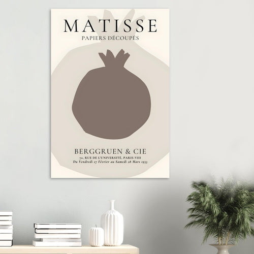 Artfulprints Poster met Lijst Matisse – Still fruit   - 70x100 cm - Grijs
