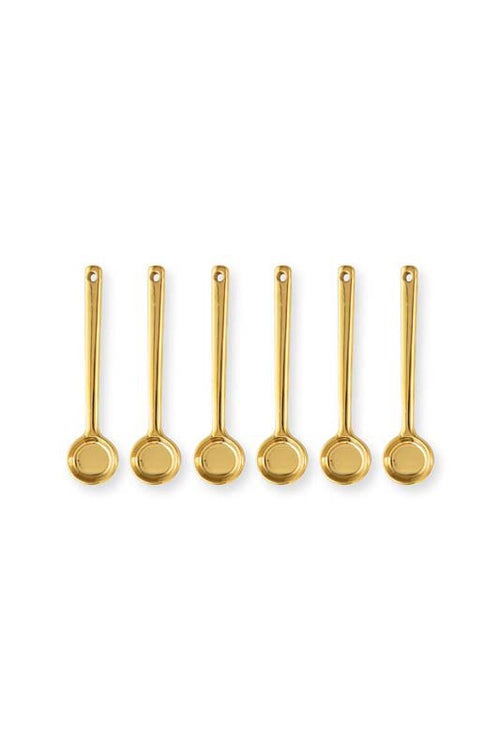 vtwonen Theelepels - Porcelein - Goud - Set van 6