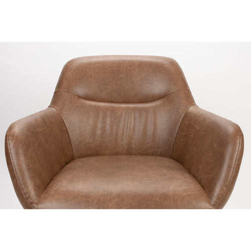 Housecraft Living Dude Loungestoel/ Fauteuil Vintage Kunstleer Bruin - vtwonen shop