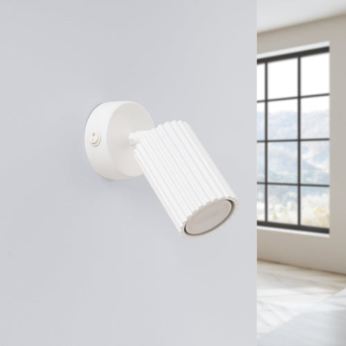 Sollux Lighting Wandlamp KARBON wit met schakelaar - 8x8x16cm