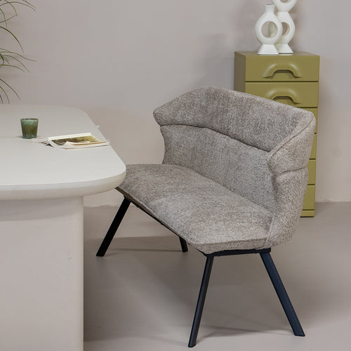 Giga Meubel Eetkamerbank Avery - Taupe Stof - 160x60x88cm - vtwonen shop