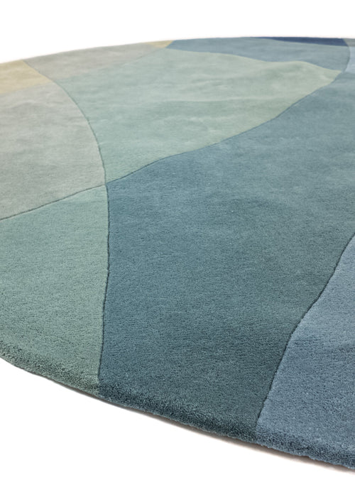 Vloerkleed MOMO Rugs Rhythmic Tides Indigo Round 200 cm Rond - vtwonen shop