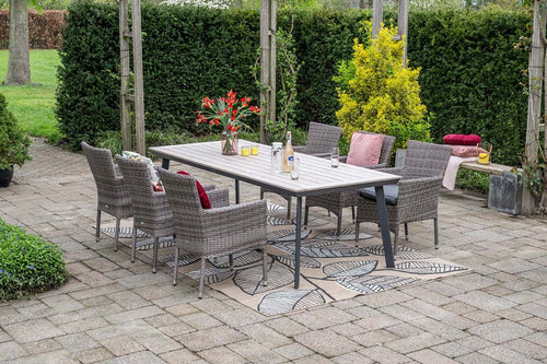 Vigo tafel - 230x100 cm - carbon black -light teak Vironwood