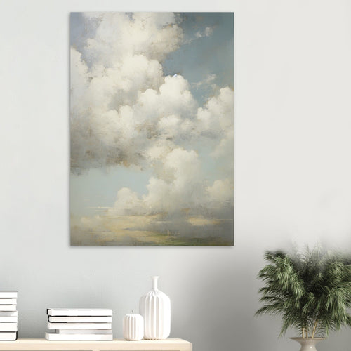 Artfulprints Poster met Lijst The clouds   - A4 21x29.7 cm - Wit