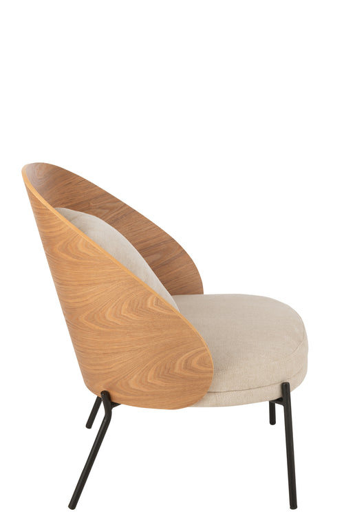 J-Line stoel Lone - multiplex/metaal - naturel/beige