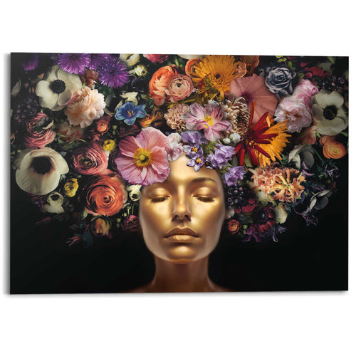 Reinders schilderij Hoofd met bloementooi - 100x140cm