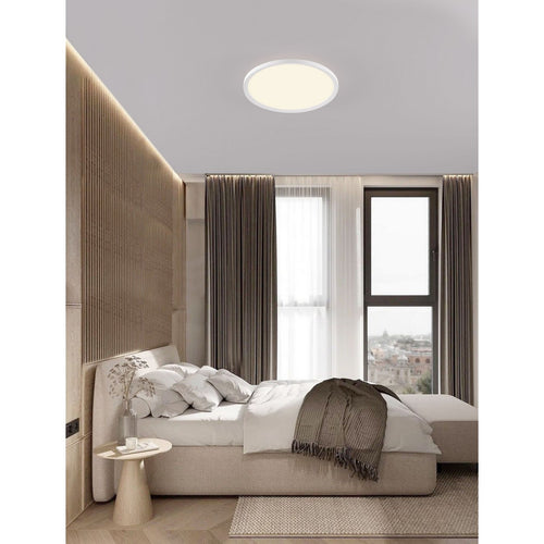 Nova Luce AOTON Geïntegreerde LED-plafondlamp, halfverzonken, zandwit, Triac dimbaar, 35W, 3279lm, 2700-3000K kleurtemperatuur.