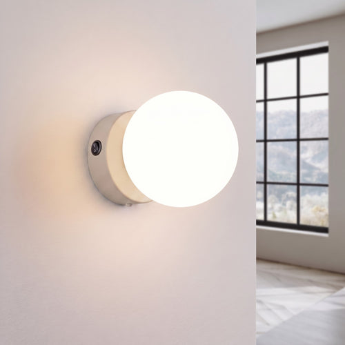 Sollux Lighting Wandlamp YOLI 1 taupe met schakelaar - 12x14x12cm