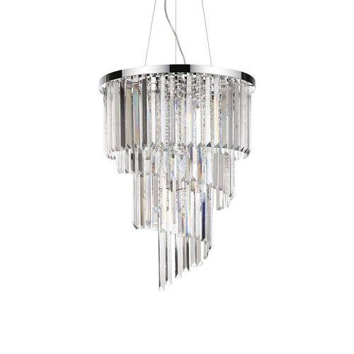 Ideal Lux Carlton - 12 Light Hanglamp Chroom, E14