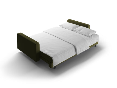 Cosmopolitan Design Slaapbank met opbergdoos Bali 3-zits, structurele stof groente - 84x222x105cm